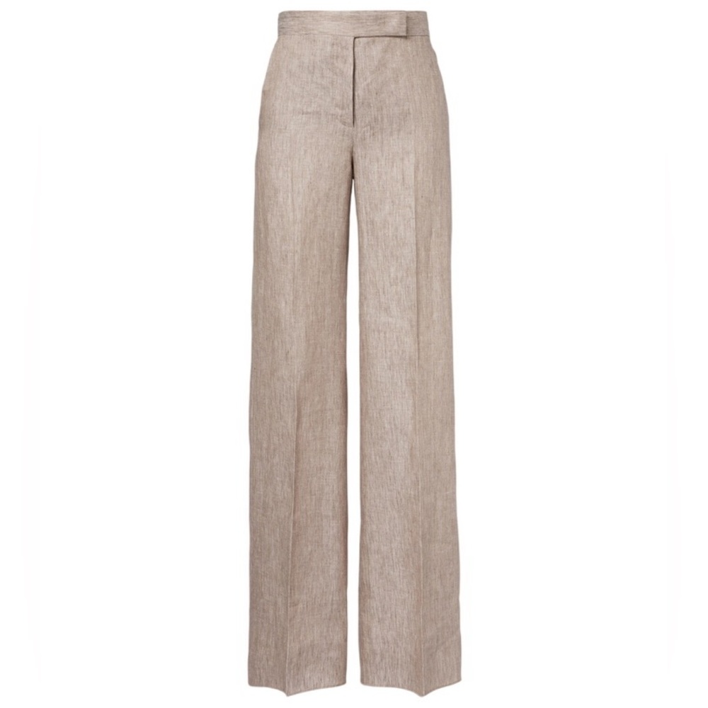 Maxmara Italian Linen taupe high-waisted Slacks - size 4